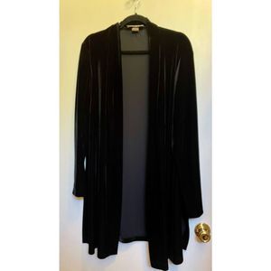 🎁 Vintage long line black velvet cardigan size 22W 🎁